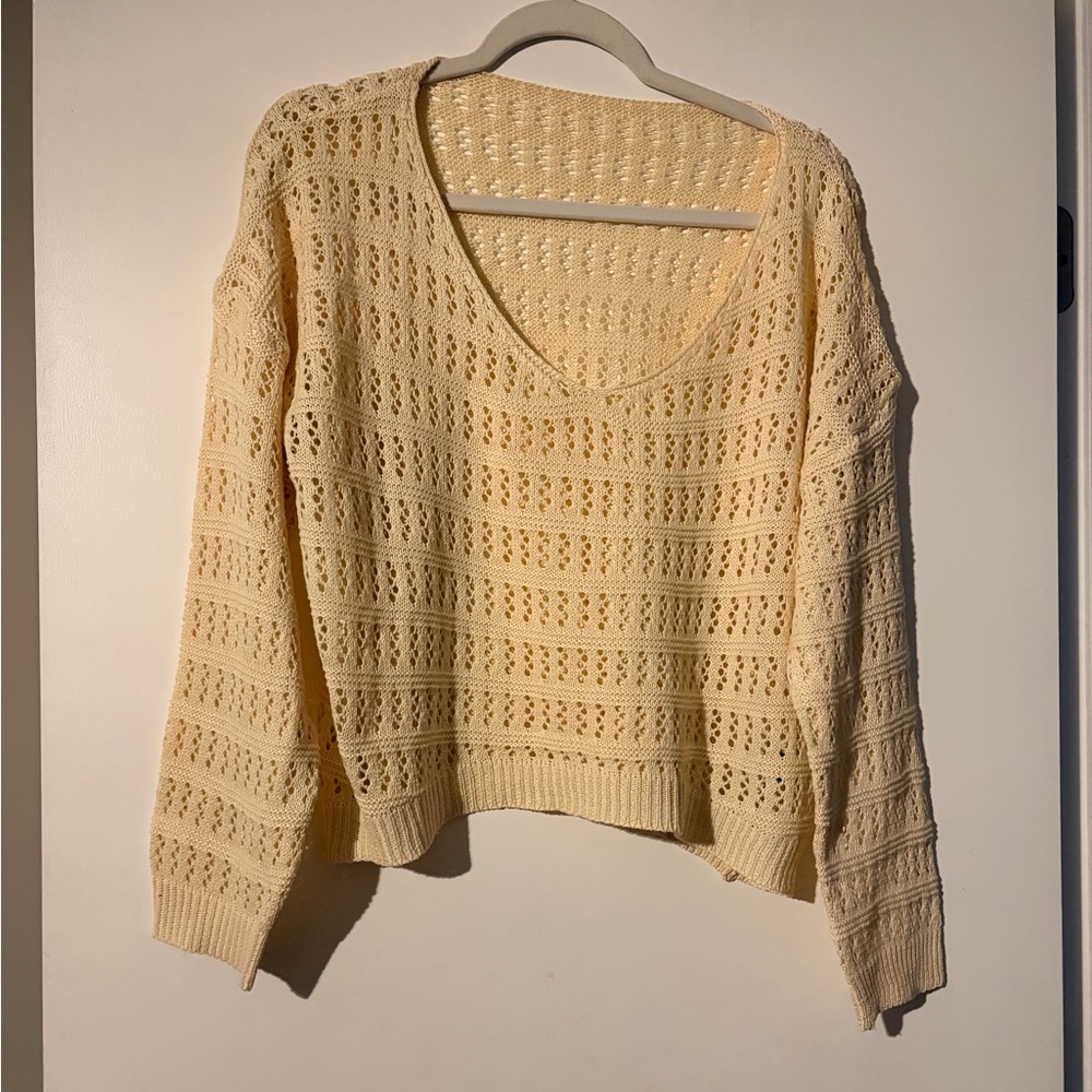 3/$17 SHEIN Cream Knit Sweater